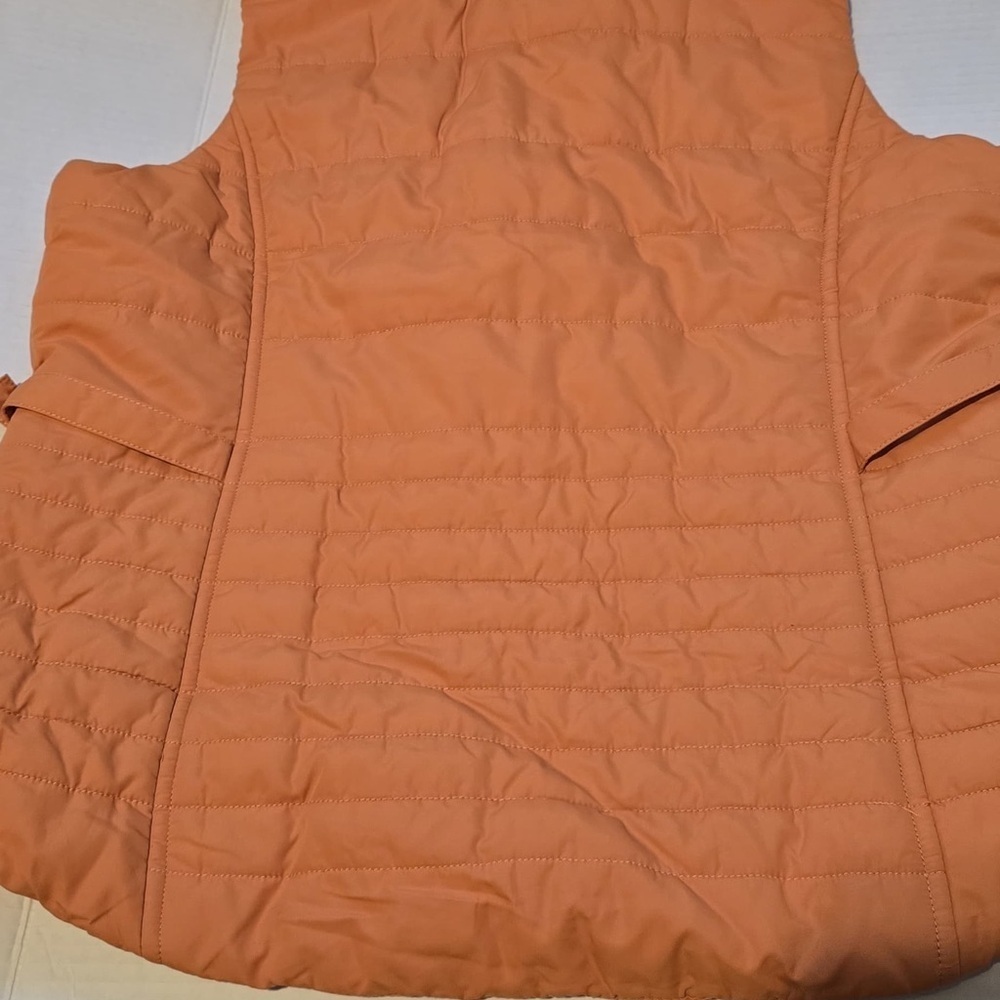 Women's Orange Quilted Vest - Picture 14 of 16
